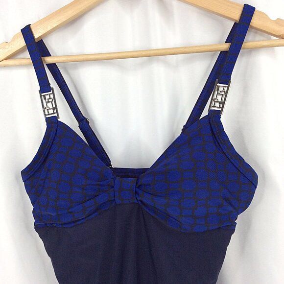 Silhouette Solution One Piece Swimsuit Womens Size 8 Navy Blue Tummy Control - Picture 3 of 8